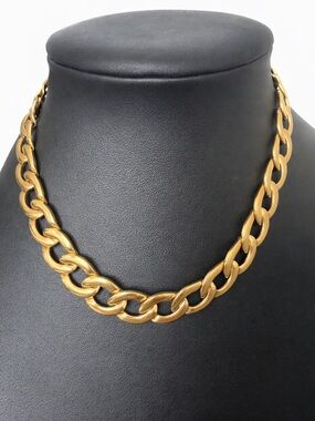 Vintage 16” Napier Chunky Collar Necklace Gold Tone Costume 80s